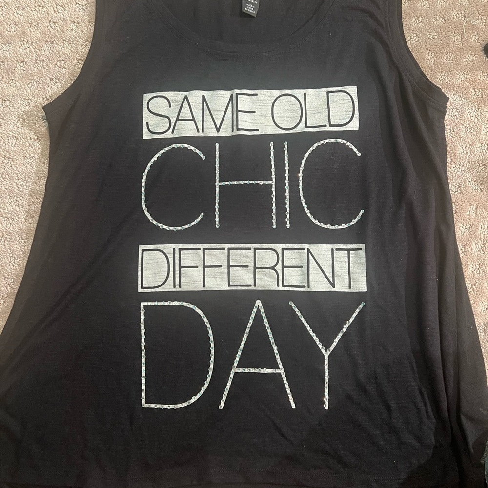 Style & Co. Black Graphic Tank Top